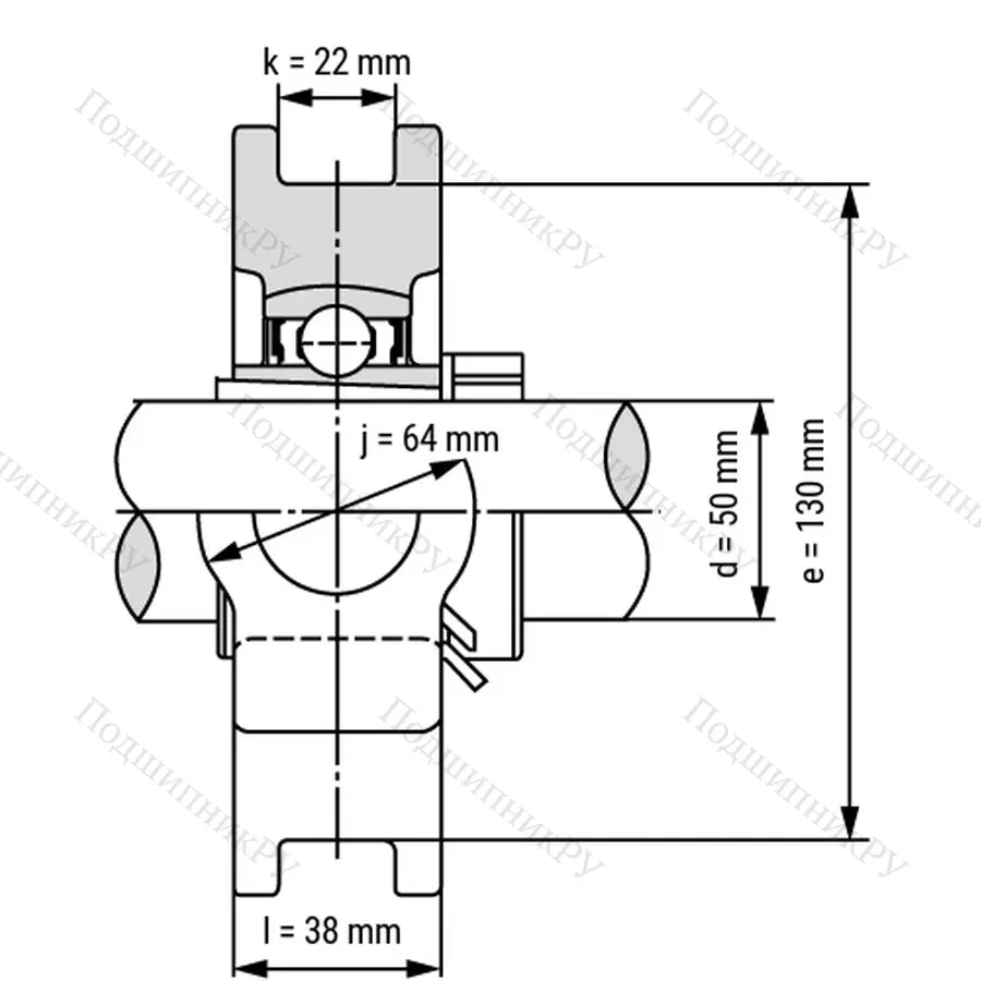 Подшипниковый узел UKT 211 - Вал: 50 мм
