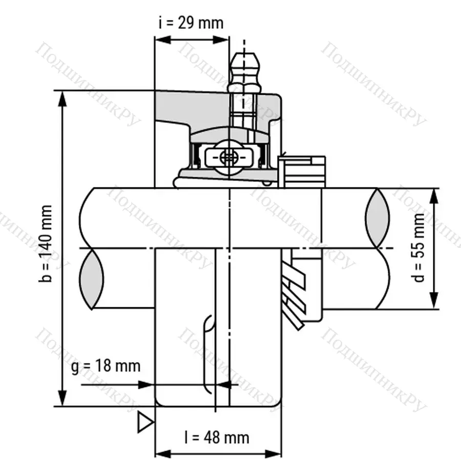 Подшипниковый узел UKFL 212+H 2312 - Вал: 55 мм