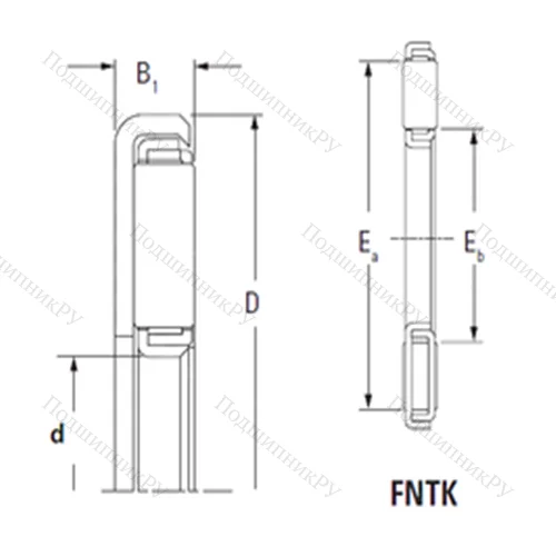 Подшипник игольчатый упорный FNTK-1530 от производителя  TIMKEN