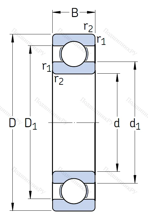 Однорядный шариковый подшипник 6311 C 3 от производителя  SKF