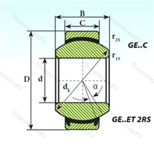 Подшипник скольжения сферический GE 45 ET 2RS