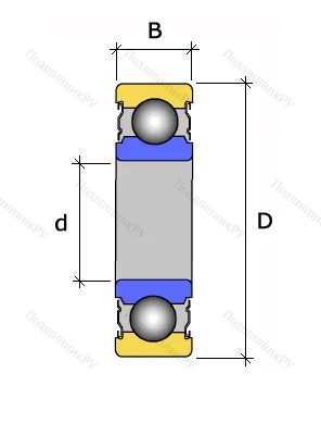 Однорядный шариковый подшипник 6001 HVZZ