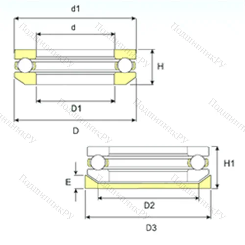 Подшипник шариковый упорный 53411 U 411 от производителя  ISB