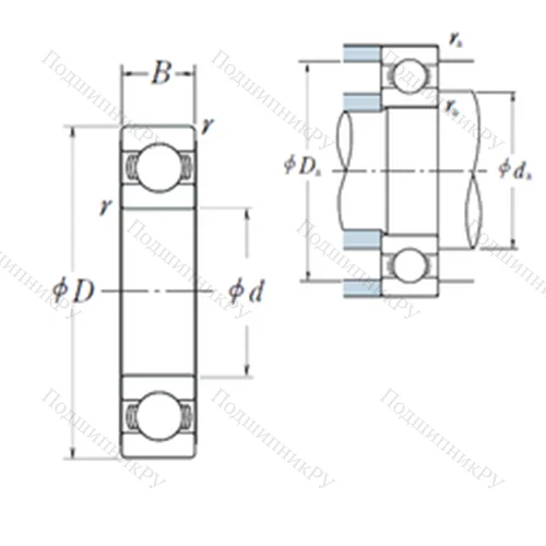 Подшипник шариковый радиальный B 200-3 от производителя  NSK Подшипник шариковый радиальный B 200-3 от производителя  NSK