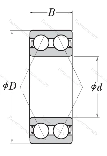 Двухрядный шариковый подшипник 3305 B 2ZRTNG от производителя  NSK