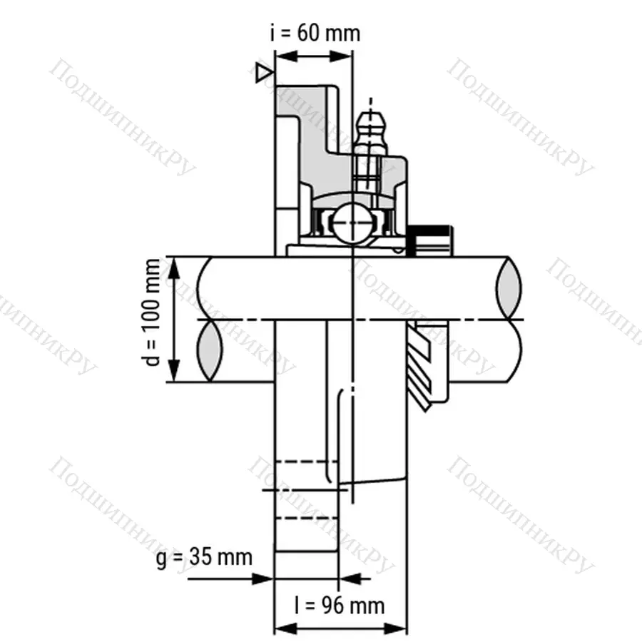 Подшипниковый узел UKF 322+H 2322 - Вал: 100 мм