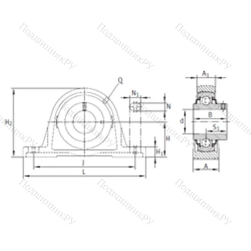 Подшипниковый узел шариковый радиальный RASEY 15