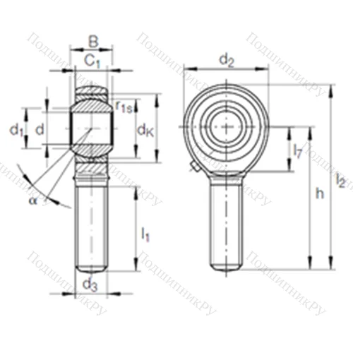 Подшипник скольжения сферический GAKR 12 PB