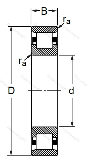 Цилиндрический роликовый подшипник 2212 Л (N 212 M) в Калининграде