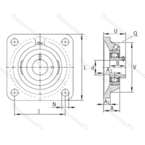 Подшипниковый узел шариковый радиальный PCJY 25-N