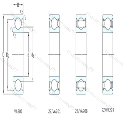 Подшипник шариковый радиальный 6209-2Z/VA 228