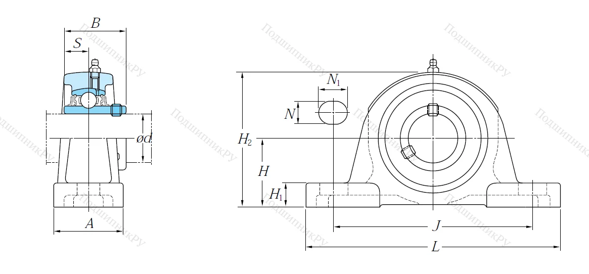 Подшипниковый узел UCP 207 J