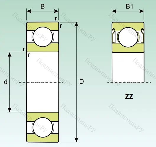 Миниатюрный шариковый подшипник MR 104 ZZ (L 1040 ZZ) в Калининграде