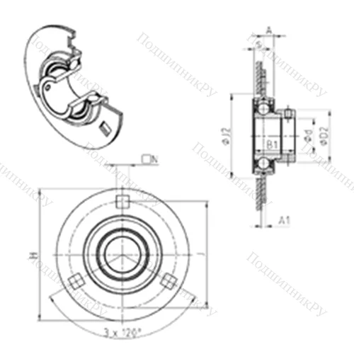 Подшипниковый узел шариковый радиальный ESPF 205