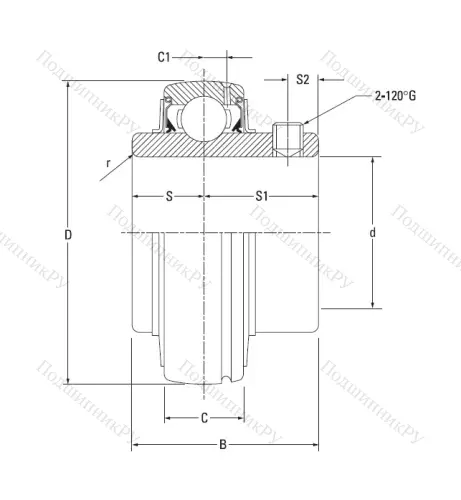 Корпусный подшипник UC 209-28 в Калининграде