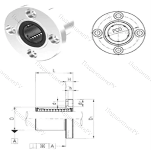 Подшипник шариковый линейный LMEF 12UU от производителя  Samick
