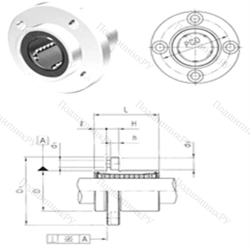 Подшипник шариковый линейный LMFP 12UU от производителя  Samick