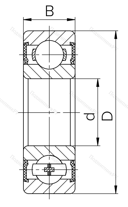 Миниатюрный шариковый подшипник 1000098 2RS  (619/8 2RS) в Калининграде
