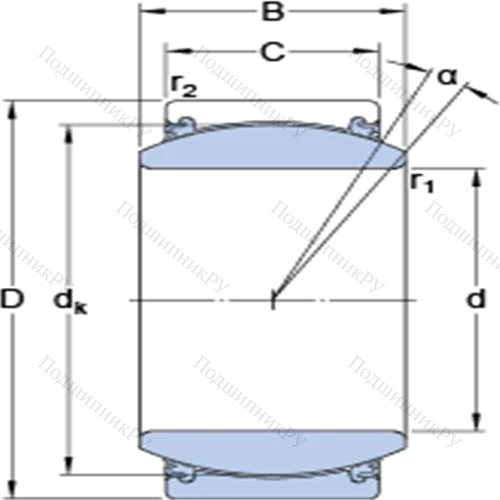 Радиальные сферические подшипники скольжения с контактными поверхностями сталь/сталь, требующие техобслуживания GE 35 TXE-2LS