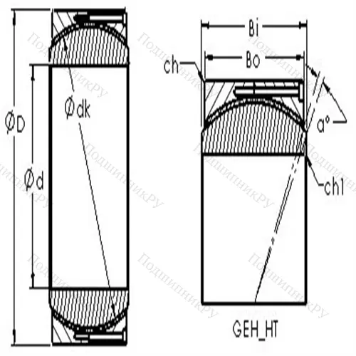 Подшипник скольжения сферический GEH 400HT
