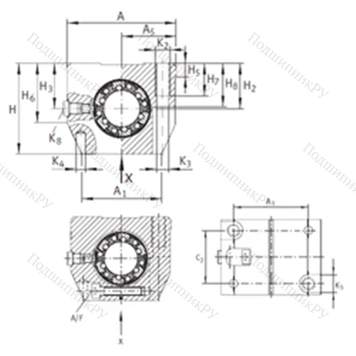 Подшипник шариковый линейный KGNS 40 C-PP-AS от производителя  INA