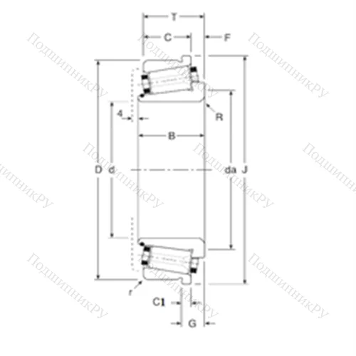 Подшипник роликовый радиально-упорный 164127X/164200XC