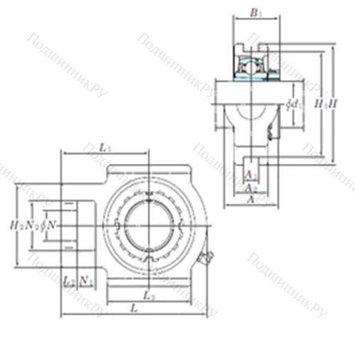 Подшипниковый узел шариковый радиальный UKT 311