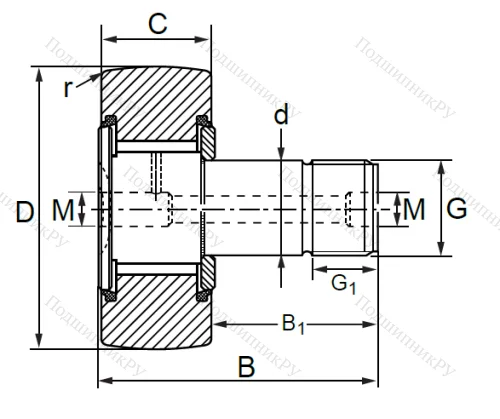 Опорный ролик  KRV 35 PP в Калининграде Опорный ролик  KRV 35 PP в Калининграде