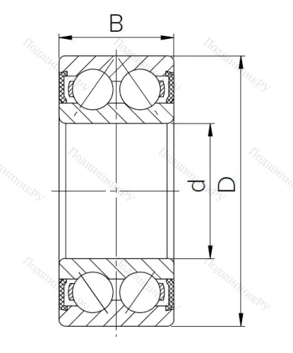 Радиально-упорный шариковый подшипник 3056306 2RS (3306 2RS) в Калининграде