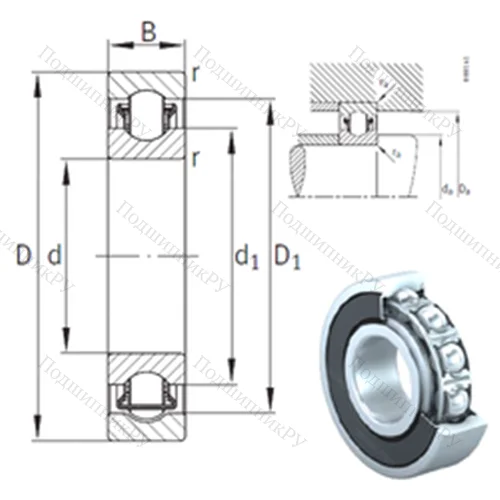 Подшипник с шариковыми роликами (ball roller) радиальный BXRE 211-2RSR