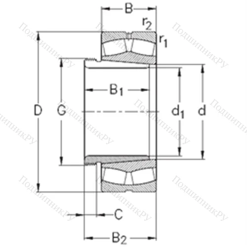 Подшипник роликовый радиальный самоцентрирующийся 230/670-K-MB-W 33+AH 30/670