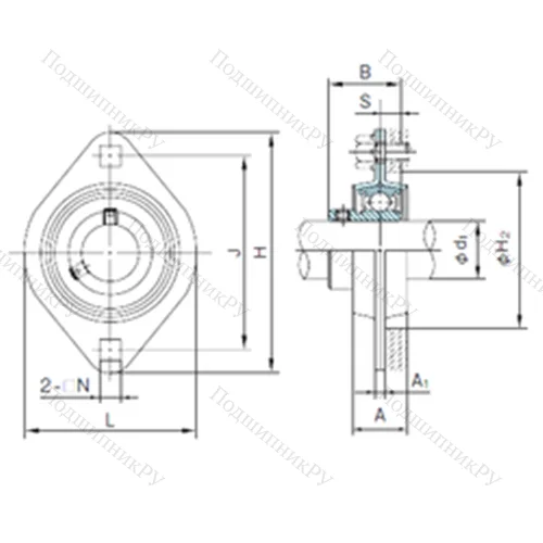 Подшипниковый узел шариковый радиальный BPFL 3