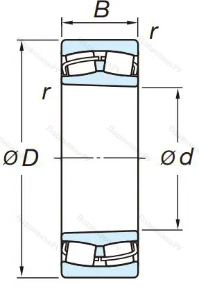 Сферический роликовый подшипник с конической посадкой на вал 22224 RZKW 33 от производителя  KOYO