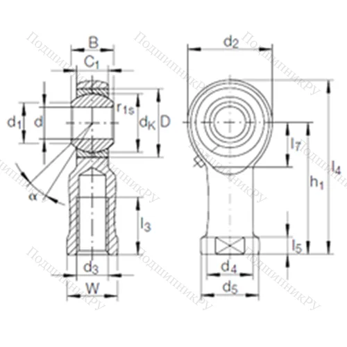 Подшипник скольжения сферический GIKL 16 PB