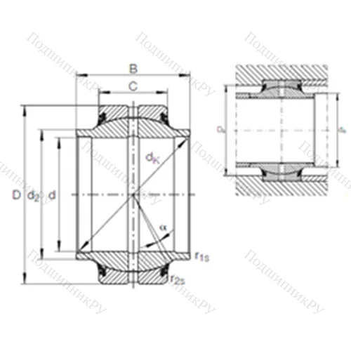 Подшипник скольжения сферический GE 35 HO-2RS