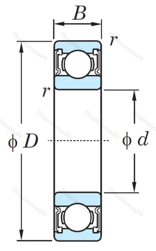 Однорядный шариковый подшипник 6322 2RS C 3 от производителя  KOYO