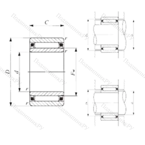 Подшипник игольчатый радиальный NAF 173516
