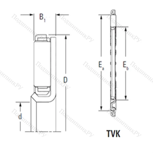 Подшипник игольчатый упорный TVK 3353L