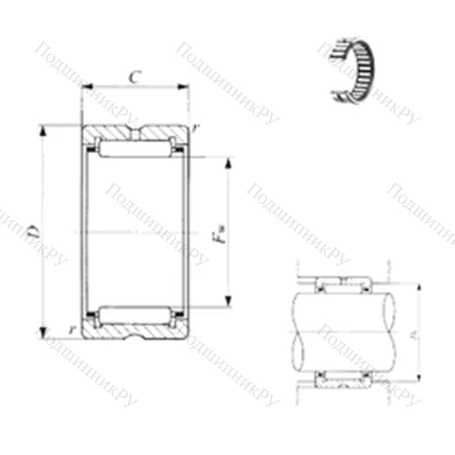 Подшипник игольчатый радиальный TAF 51010