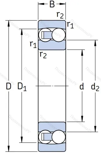 Двухрядный шариковый подшипник 2312 M/C 3 от производителя  SKF
