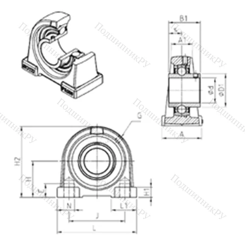 Подшипниковый узел шариковый радиальный UCPA 203