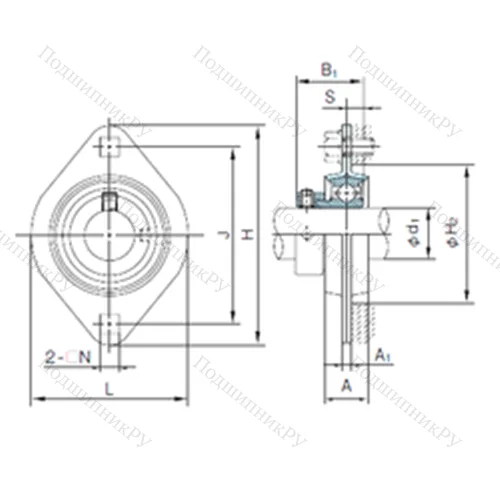 Подшипниковый узел шариковый радиальный KHPFL 205A