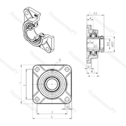 Подшипниковый узел шариковый радиальный EXF 306