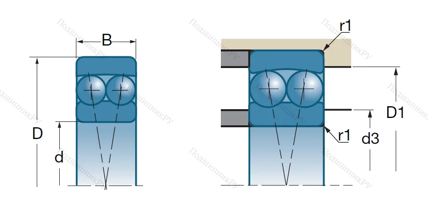 Двухрядный шариковый подшипник 2310 G 15