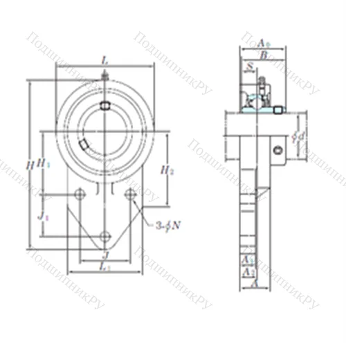 Подшипниковый узел шариковый радиальный UCFB 206-20
