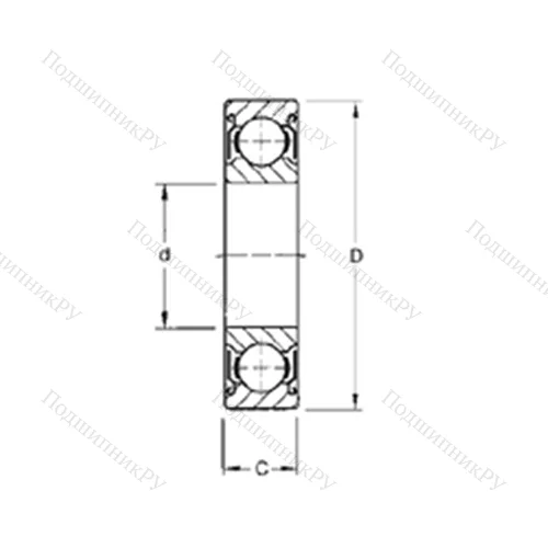 Подшипник шариковый радиальный 6832-ZZ от производителя  CYSD