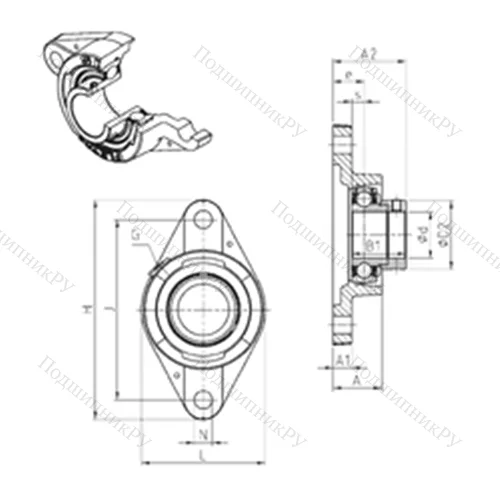 Подшипниковый узел шариковый радиальный ESFLE 207