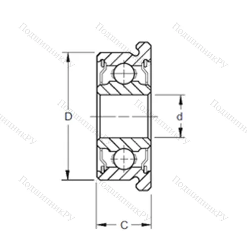 Подшипник шариковый радиальный F 686-2RS от производителя  ZEN Подшипник шариковый радиальный F 686-2RS от производителя  ZEN