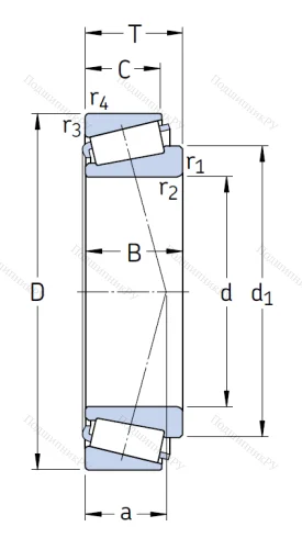 Конический роликовый подшипник 30308 J 2/Q от производителя  SKF Конический роликовый подшипник 30308 J 2/Q от производителя  SKF