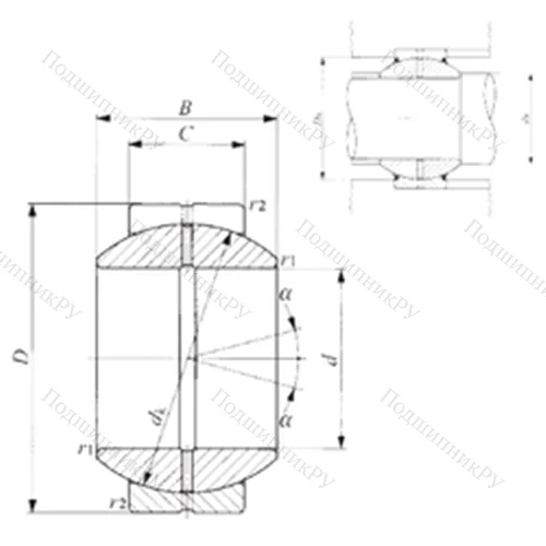 Подшипник скольжения сферический GE 45GS от производителя  IKO Подшипник скольжения сферический GE 45GS от производителя  IKO